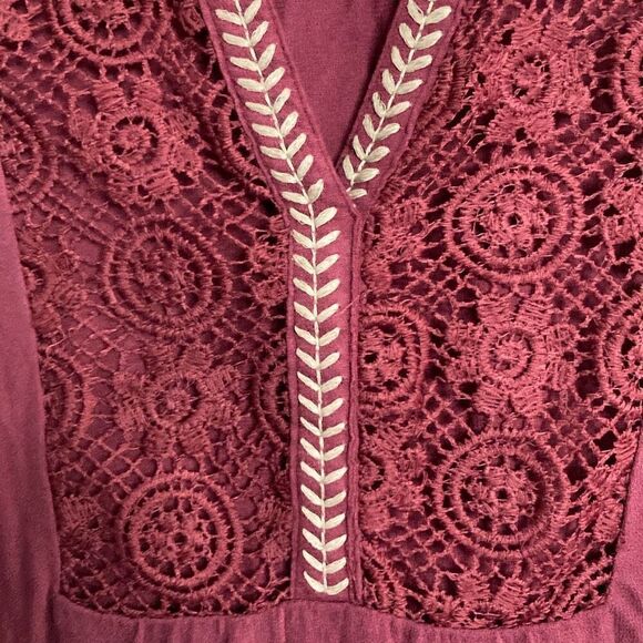 Boho Style Tank Top Knit Red size Small - Picture 2 of 4